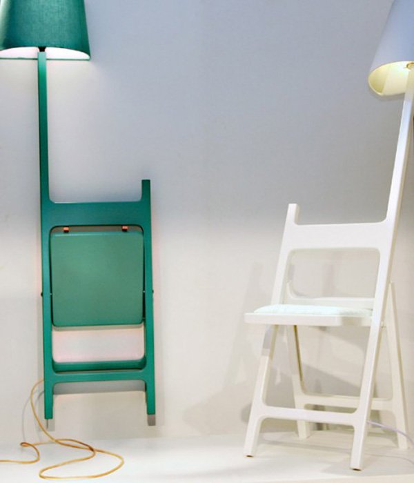 Оригинальный стул-лампа - отличный вариант мебели без трансформирующих механизмов.