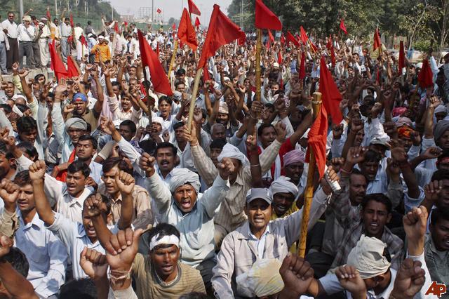Крупнейшая забастовка в Индии.