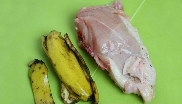 Банановая кожура поможет с размягчением мяса.