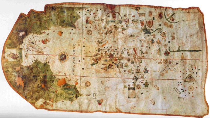 Карта, составленная адмиралом Рейсом в 1513 году.