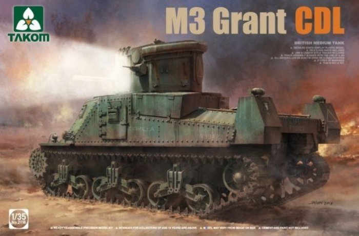 А это машина проекта CDL на базе среднего танка M3 Grant. | Фото: scalemates.com.