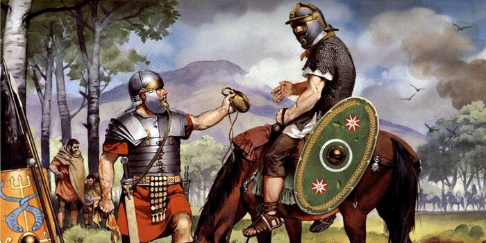 Отношения с варварами были разными, в какой-то момент германские аусиларии составляли значительную часть войска римлян. /Фото: mirmystic.com.