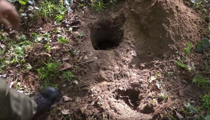 Копаем яму. /Фото: youtube.com.