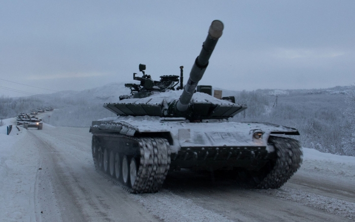 Лучше всего танк ведет себя на севере. /Фото: Twitter.