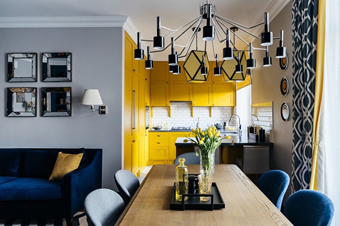 Если вам хочется яркую и солнечную нотку для кухни, желтый цвет отлично подойдет для воплощения вашей идеи в реальность.