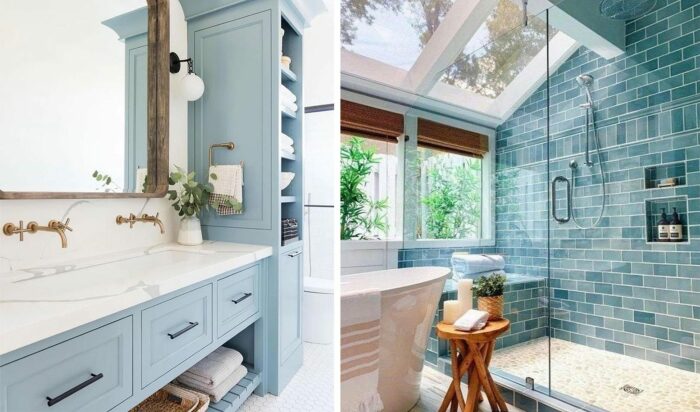 Ванная комната в нежно-голубых тонах. \ Фото: blog.inyouths.com.
