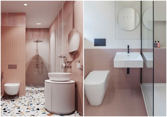 Ретро стиль вновь обретает популярность и прекрансо смотрится в небольших ванных комнатах. \ Фото: bing.com.