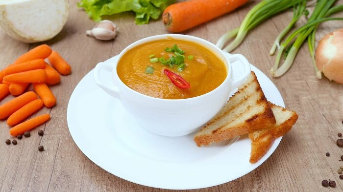 Пикантный крем-суп из моркови. \ Фото: i.ytimg.com.