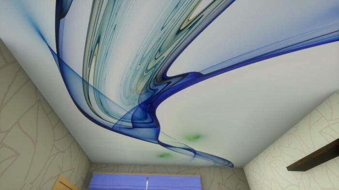 Натяжной потолок с 3D-печатью. \ Фото: twitter.com.