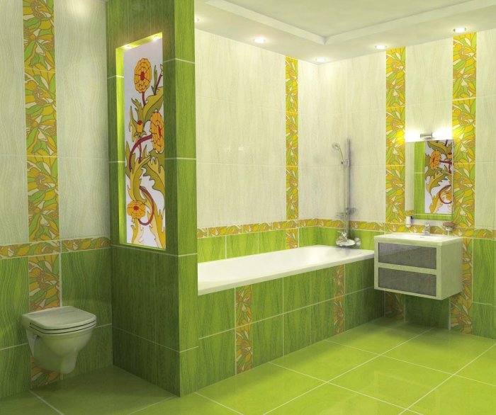 Дизайнеры настоятельно рекомендуют разграничить с помощью перегородки для ванны зону душевую и зону биде.