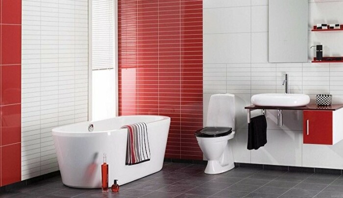 Контрастные ПВХ панели для отделочных работ ванной комнаты. \ Фото: google.com.