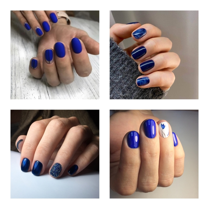 Бело голубой маникюр на коротких ногтях (50 фото)
