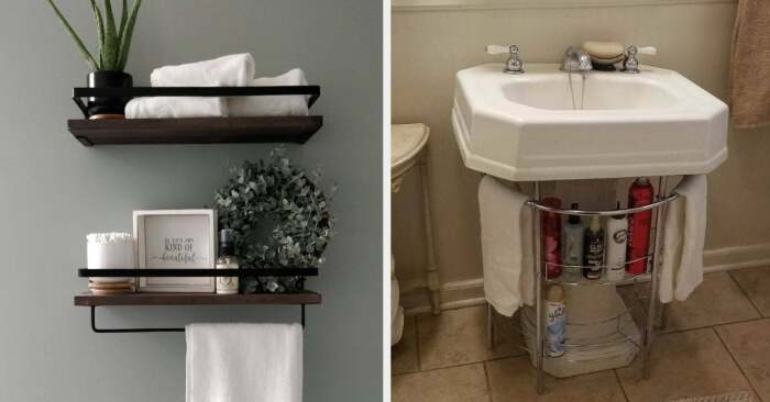 Не забывайте и про разумное использование пространства в ванной комнате. \ Фото: img.buzzfeed.com.