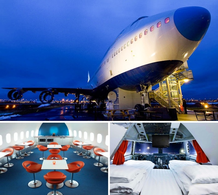 Отель в самолёте Boeing 747, Швеция.