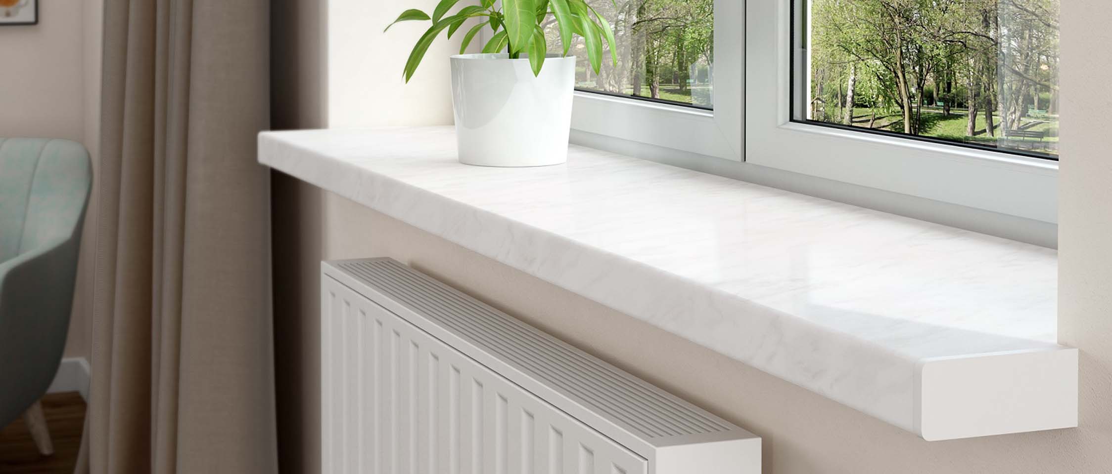 При выборе подоконника обратите в первую очередь на его качество и материал.