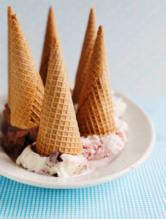 Как появились вафельные стаканчики для мороженого в форме конуса.