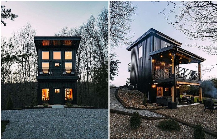 Трехуровневый дом из контейнеров с потрясающим дизайном.