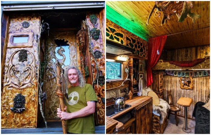 Бывший полицейский превратил автофургон в волшебный дом. Бывший полицейский превратил автофургон в волшебный дом.