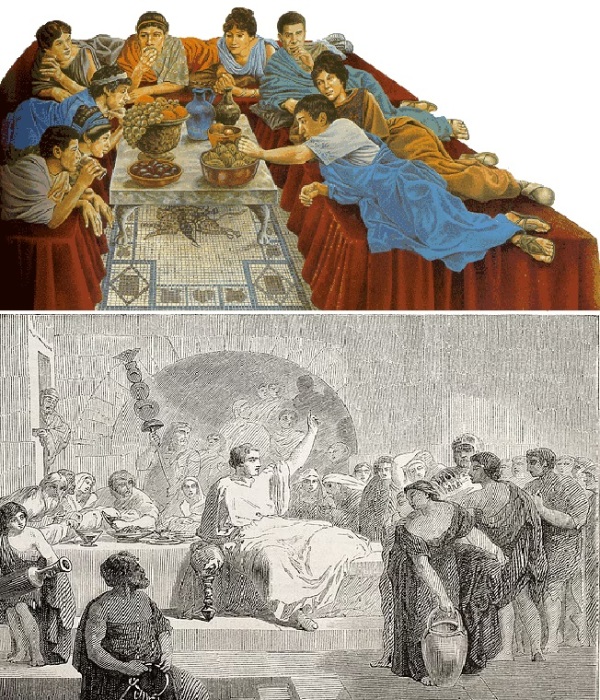 Зал для пиршеств с диванами в Древнем Риме назывался триклиний.