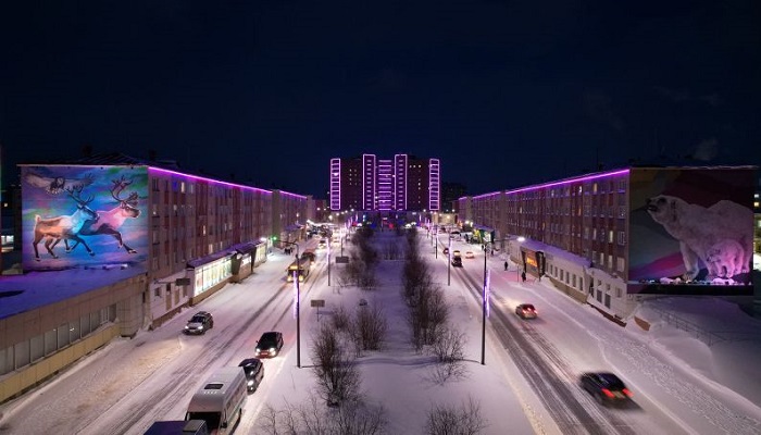 Улицы в Норильске щедро освещаются (Красноярский край). | Фото: norilsk.bezformata.com.