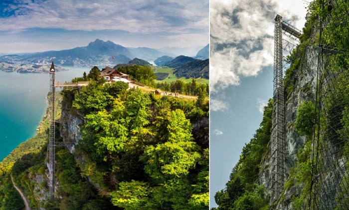 Подъемник Hammetschwand-Lift – старейший и самый высокий в Европе (Швейцария).