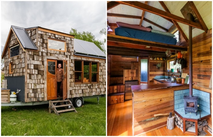 Бюджетный домик, построенный из старых заборных досок. Бюджетный домик, построенный из старых заборных досок.