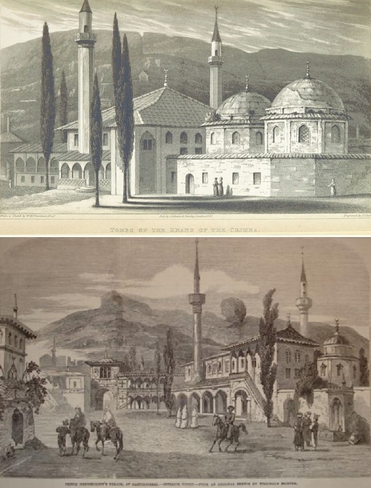 Бахчисарайский дворец в XIX веке (литография).