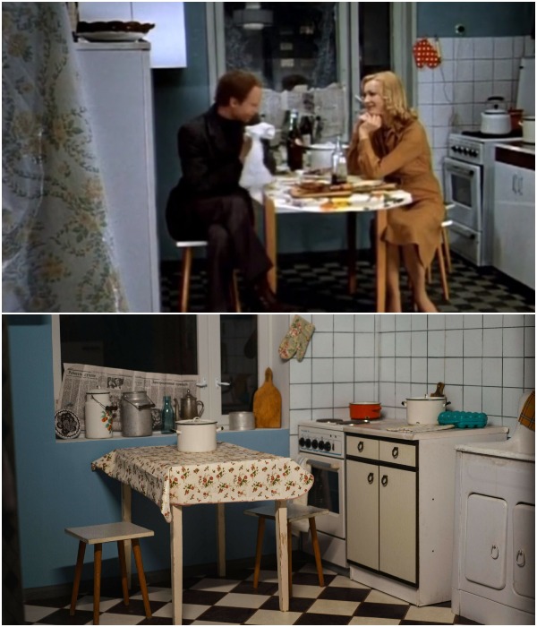 Практически на такой же кухне сидели главные герои фильма «Ирония судьбы, или С легким паром!». 
