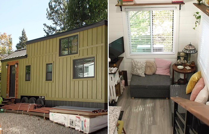Уютный крошечный дом активной американки. Уютный крошечный дом активной американки.