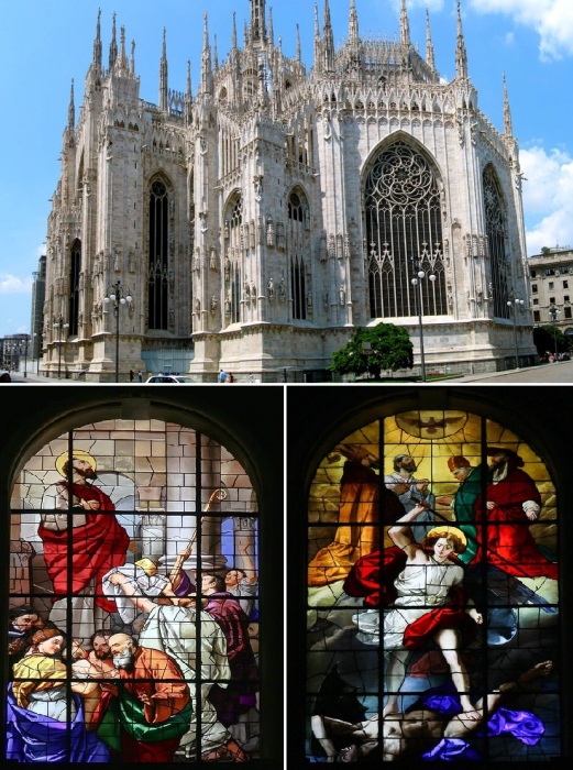 По сюжетам витражей Миланского собора можно изучать Библию и историю города (Италия).