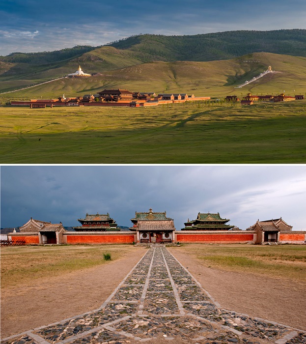 Монастырь Эрдэнэ-Зуу хийд расположен возле руин древней столицы Монгольской империи города Каракорум.