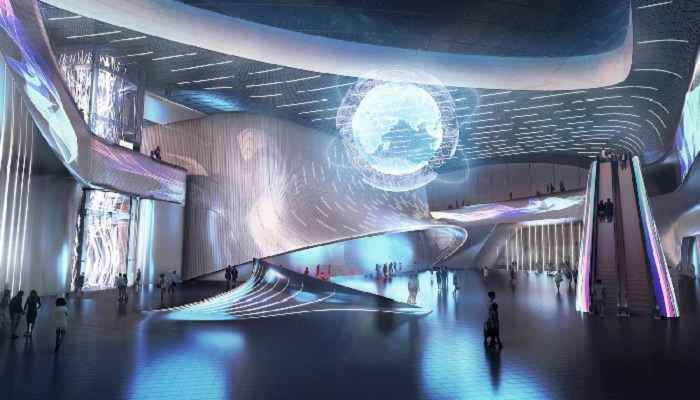 Дизайн интерьера соответствует цели создания Музея научной фантастики, которые свободно смогут посещать все желающие (визуализация ZHA). | Фото: amazingarchitecture.com.