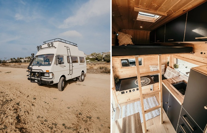 Крутой автодом, предлагающий современные удобства. Крутой автодом, предлагающий современные удобства.