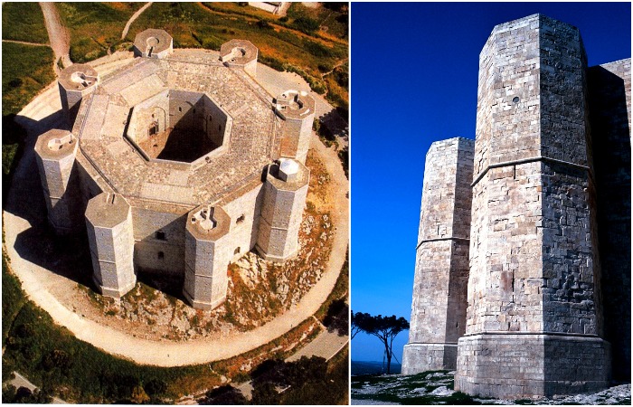 Восьмиугольные 26-метровые башни установлены на каждом из 8 углов замка (Кастель-дель-Монте, Италия).