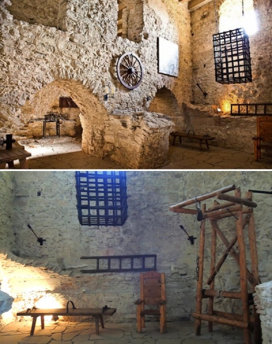 В одном из замков есть пыточное подземелье, которое оформлено так, каким оно было в Средние века (Spissky Hrad Castle, Словения). 