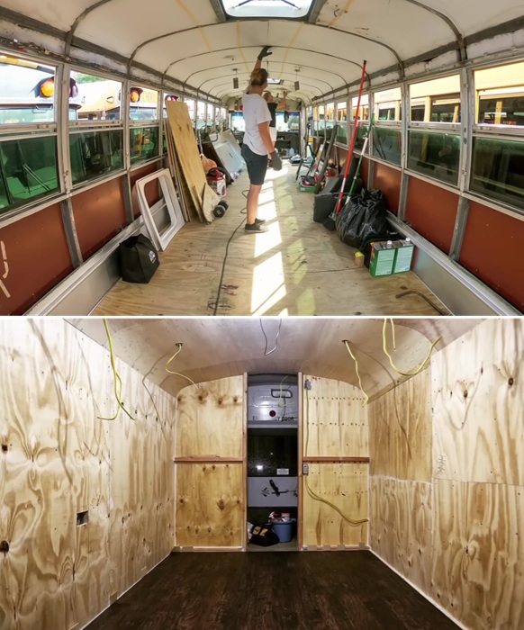 Понадобилось около года, чтобы автобус стал домом-студией.