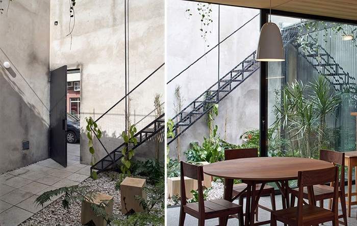 Изящная стальная лестница приведет на функциональную крышу (House Elena's, Буэнос-Айрес).