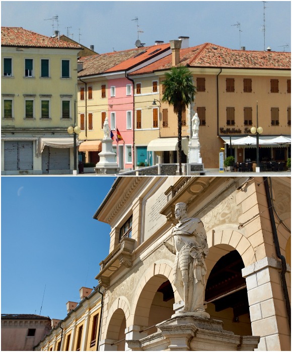 Вокруг главной площади установлено 11 статуй генералов, которые в разные года управляли городом-крепостью (Пальманова, Италия).