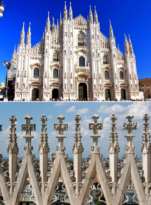 Сменяющиеся века и поколения творцов стали причиной переплетения разных стилей и направлений в искусстве и архитектуре (Duomo di Milano, Италия). 