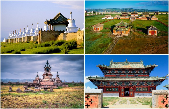 До начала XIX века на территории монастыря (а это 20 гектар земли) было возведено 62 культовых сооружения (Erdene Zuu Hyid, Монголия).