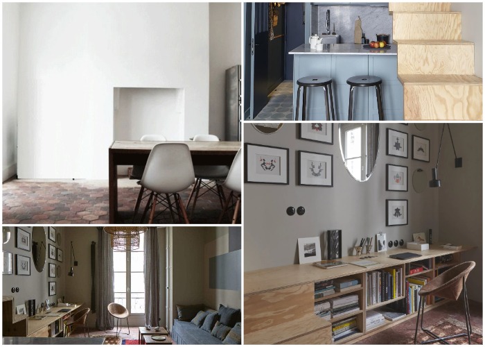 Небольшой парижский офис в историческом особняке превратили в стильную квартиру (Blue Streak, Франция).