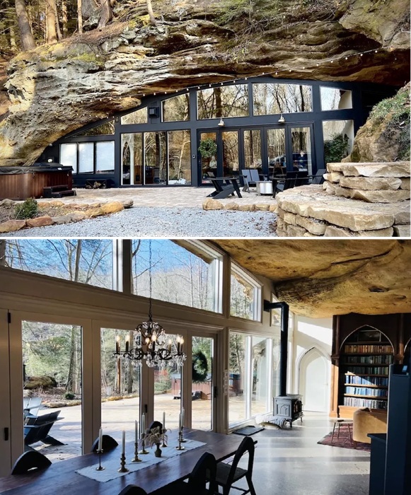 Панорамное остекление обеспечивает приток солнечного света (Dunlap Hollow Cave). Панорамное остекление обеспечивает приток солнечного света (Dunlap Hollow Cave).