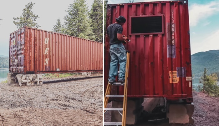 Один 45-футовый грузовой контейнер стал основой дома.