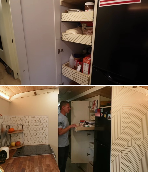 Мини-кладовая с выдвижными ящиками. Мини-кладовая с выдвижными ящиками.