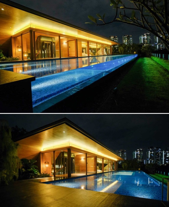 Видовой бассейн на крыше особняка позволяет наслаждаться расслабляющим отдыхом и открывающейся красотой (Sky Pool House, Сингапур). | Фото: houseandgardenlover.com.