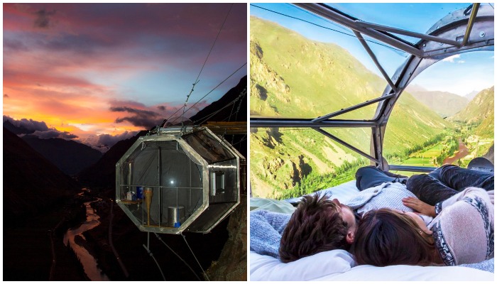 Отель гарантирует эпическое приключение и сон, в «парящей» капсуле под звездным небом (Skylodge Adventure Suites, Перу). 