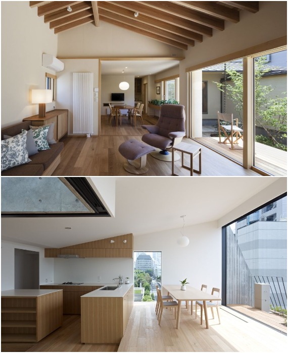 Максимальная открытость и отсутствие дробления на маленькие помещения – главные основы современного японского дома.