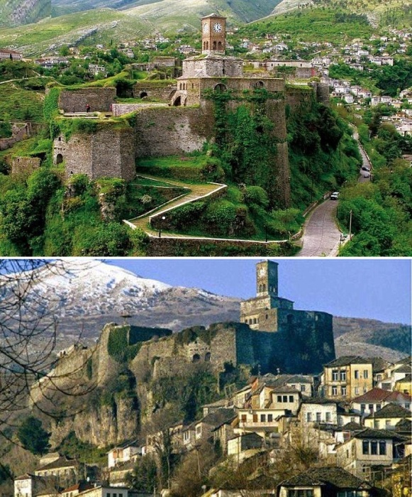 Замок Аргиро возвышается над Гирокастром словно каменный корабль (Албания).