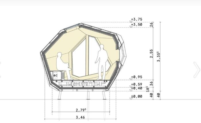 Версия крошечного дома Workstation Cabin задумывалась как офисное пространство или конференц-зал. | Фото: shedworking.co.uk.