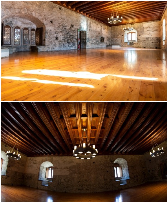 Залы и спальни на втором этаже отделаны деревом (Il Castello di Verres, Италия).